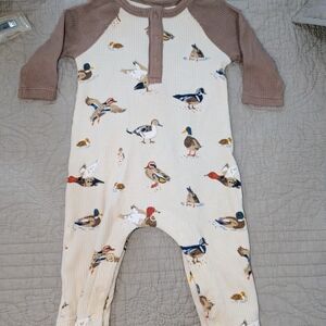 Angel Dear Ducks Longsleeve Raglan Henley Romper